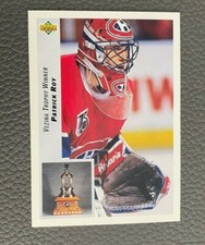1992-93 Upper Deck Hockey #438 Patrick Roy Vezina Trophy - Canadians