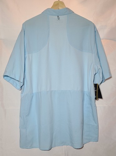 Realtree Men's Short Sleeve Fishing Guide Shirt Light Sky Blue Size Large NWT - 第 2/8 張圖片