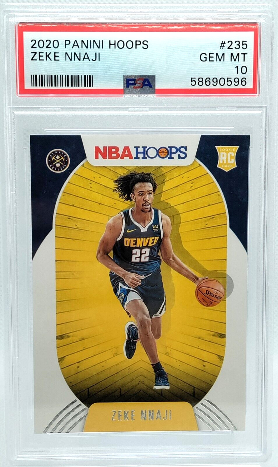 Zeke Nnaji PSA 10 ROOKIE GEM MINT 2020-21 Hoops #235 RC Denver Nuggets