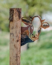 Edelrost Kuhkopf für Holz - Höhe 26 cm