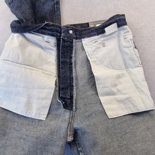 VINTAGE High Rise Blue Denim Jeans sZ 28" Tall Girls Jeans Baggy Tapered leg - Picture 16 of 17