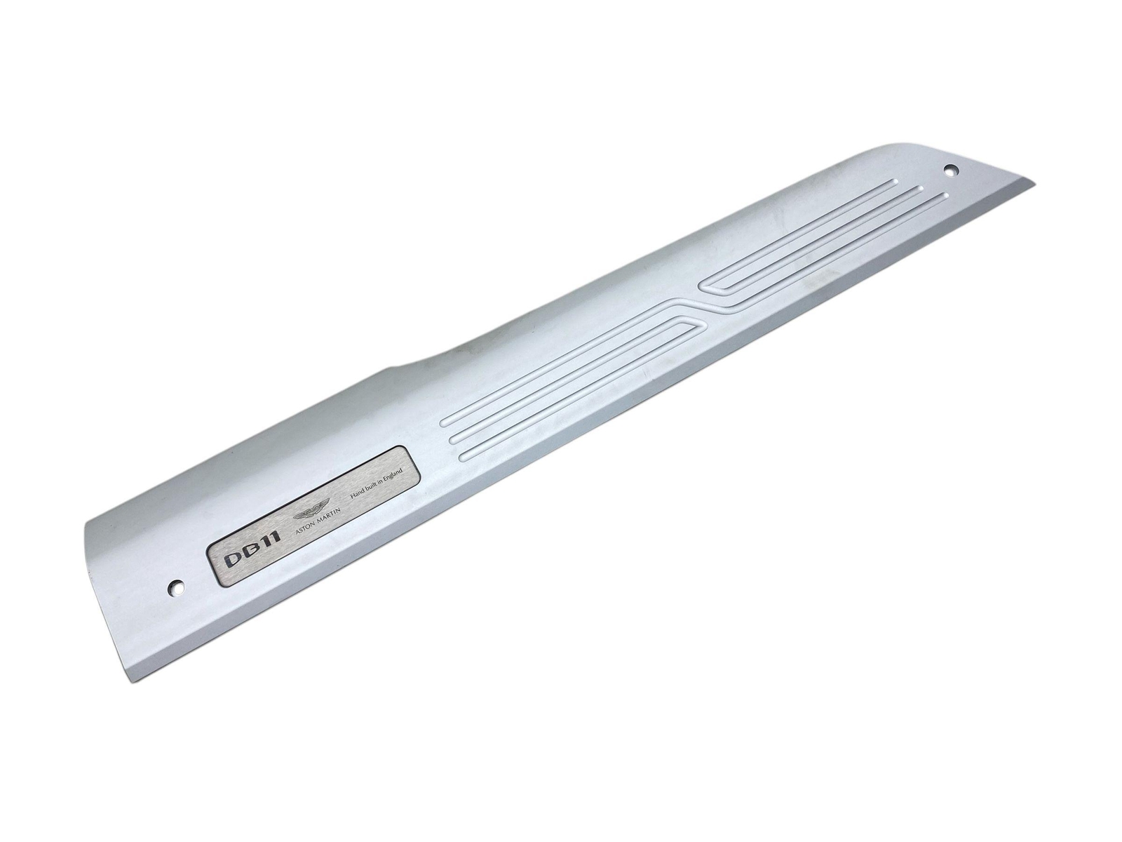 2017-2023 ASTON MARTIN DB11 RIGHT DOOR SILL SUFF PLATE PANEL BRIGHT ALUMINUM