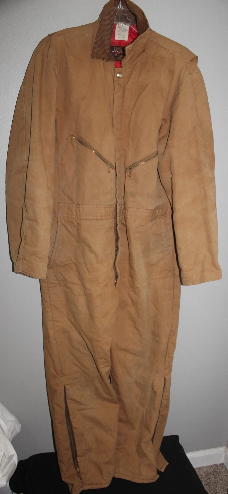 WALLS BLIZZARD-PRUF INSULATED OUTERWEAR TX USA BROWN COVERALLS LARGE SHORT 42/44