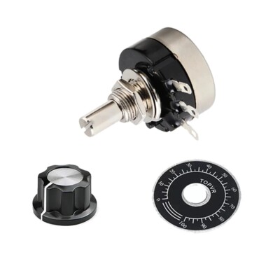 10K Ohm Rotary Potentiometer Variable Dial Resistor Precision Single Turn + Knob