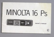 Minolta 16 Ps Instruction Manual Original