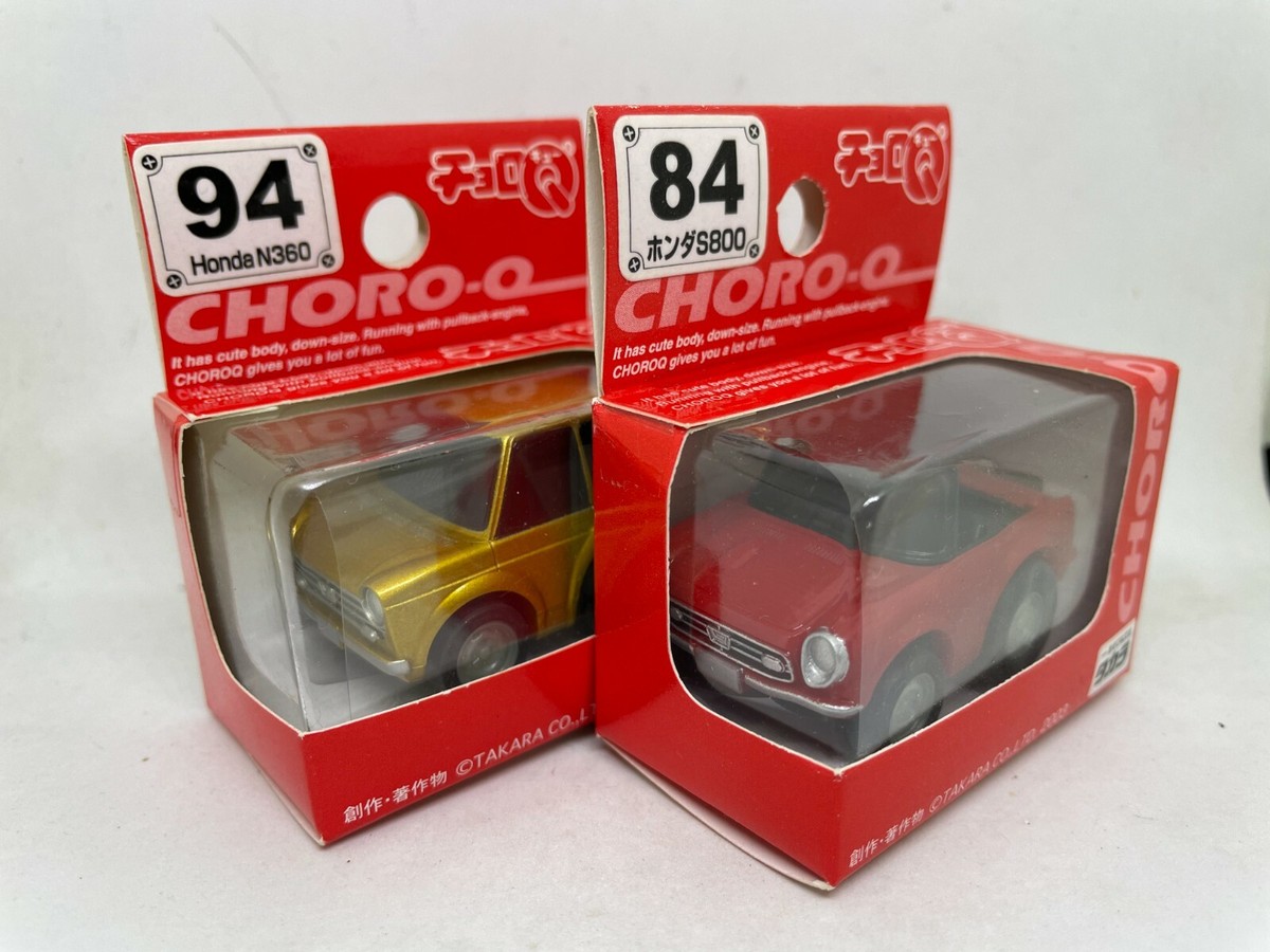 CHORO Q RED BOX HONDA N360 94, S800 84 2 CARS SET TOMY