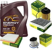 MANN-FILTER Inspektionspaket Mannol 5L Energy 5W-30 FüR Opel Astra J Caravan
