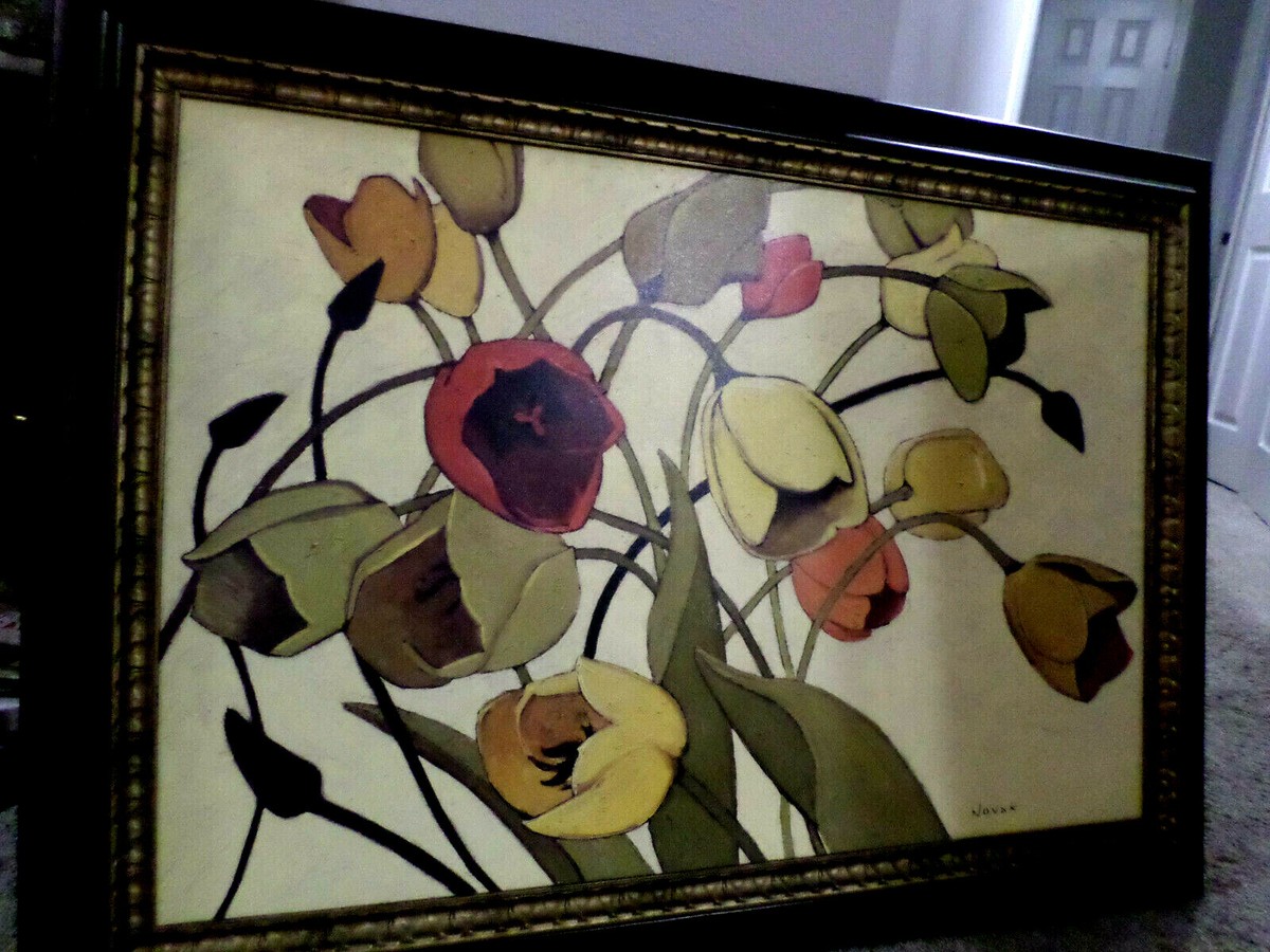Shirley Novak Oil Canvas Painting 'Tulip Toss' 30x42 framed | eBay