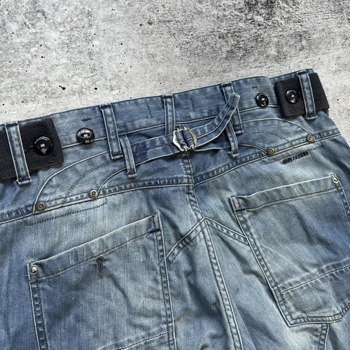 G Star Raw Vintage Denim Pants Double Knee Jeans Y2K Flared Baggy Japan Style 32 - Picture 16 of 16