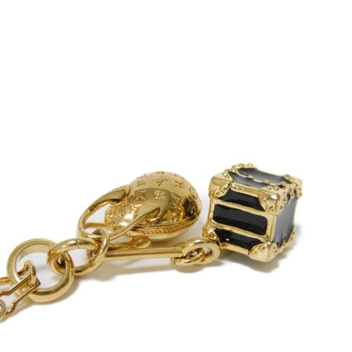 LOUIS VUITTON Collier Chene Egg Trunk Minigram M68933 Necklace Enamel Gold... - Picture 4 of 15