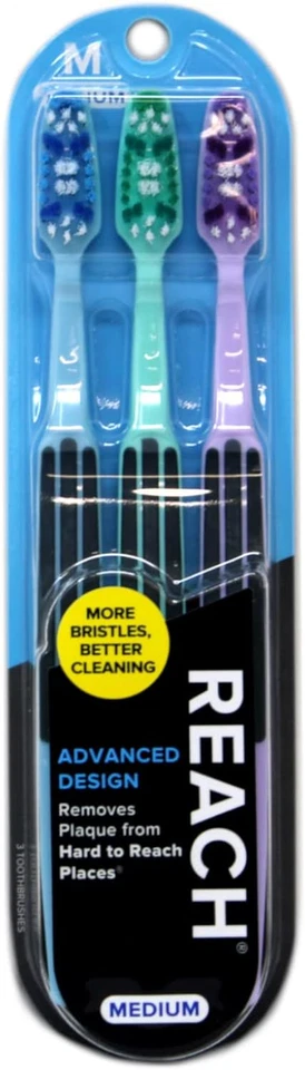 Cepillos de dientes medianos de diseño avanzado, los colores pueden variar, 3 unidades (paquete de 2) en total Foto 2 de 4