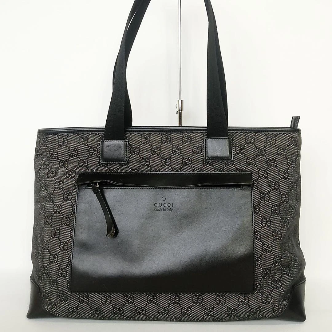 2411 2   Bon état   Sac fourre tout Gucci GG en toile noire