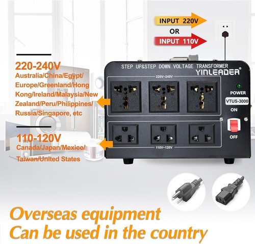 Convertidor de voltaje Transformador 110V a 220V, 220V a 110V Transformador ascendente/abajo... - Imagen 6 de 9