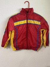 Red and yellow vintage racing windbreaker Child size 6/7 Cars 80 s Vintage