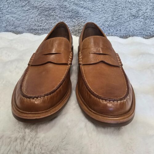 Mocasín Johnston & Murphy Lyles Penny Para Hombre Cuero Grano Completo Tostado Talla 13 Nuevo - Imagen 6 de 12