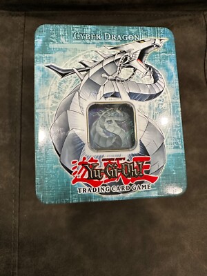NEW  Yu-Gi-Oh!  Cyber Dragon Tin (plastic wrap has come off of the outside)