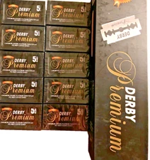 Derby Premium Double Edge Razor Blades - 50 Count (10 x 5 Dispenser Packs)