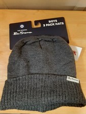 Ben Sherman Boys 3 Pack Beanie Hats One Size NEW WITH TAGS