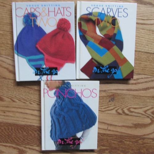 Vogue Knitting Lot of 3 Books Scarves Two, Ponchos, Caps & Hats Two