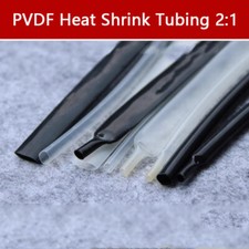0.8-25.4mm 2:1 PVDF Heat Shrink Tube Tubing Heatshrink Sleeving Wrap Clear Black