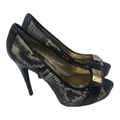 NWOB Guess Black Snakeskin W/ GOLD Logo Hardware Jeannie