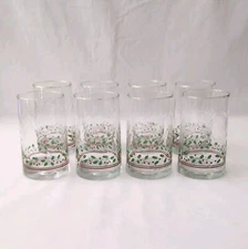 Vtg Arby's Holly Berry Christmas Collection Iced Tea Glasses Tumblers Set of 8