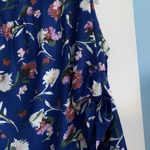 APT.9 BLUSE GRÖSSE 3X BLAU BUNT GEBLÜMT ÄRMEL 3/4 DAMEN BLUSE. NEU MIT ETIKETT - Bild 11 von 12