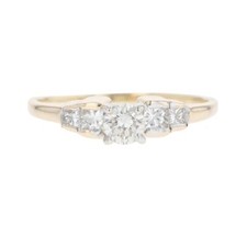 .48ctw Diamond Solitaire with Accents Engagement Ring 14k Yellow Gold Size 5.5