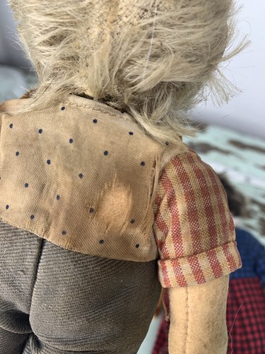 Bambole vintage Steiff riccio Mecki e Micki faccia di gomma Germania - Foto 6 di 6