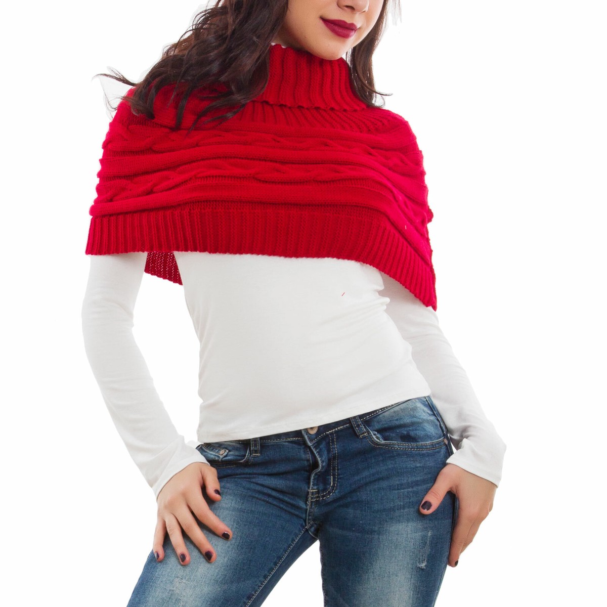 Cape Poncho écharpe Col Roulé Pour Femme - Modèle AS-0430 - Taille Unique - Neuf Avec étiquettes