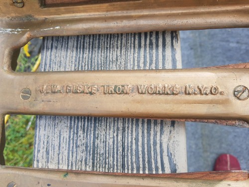 pre 1950 JW Fiske Iron Works NYC Bronze Wood Saddle Rack Tack Room Equestrian - Picture 12 of 16