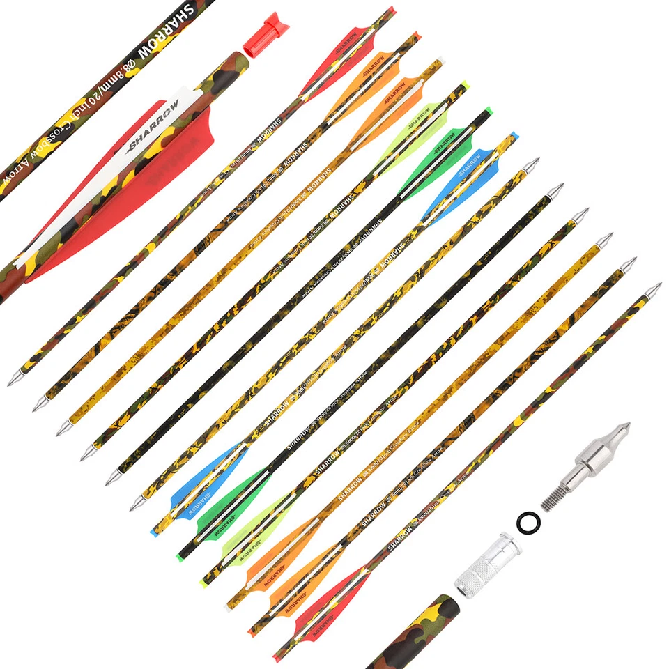 Crossbow Bolt Carbon Arrow 16" 17" 18" 20" 22'' Archery Blade Arrowheads Hunting - Image 4 of 4