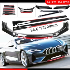 For BMW Universal 4PCS Front Bumper Lip Spoiler Splitter Side Skirt Body