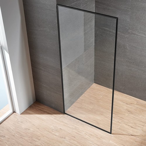 Serene Valley 34 x 72 Inch Tempered Glass Stand Alone Shower Screen, Matte Black - Picture 6 of 7