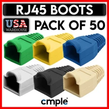 50 Pack Cat5e Cat6 Boots Ethernet Cable End Cap Grip Network RJ45 Connector Boot