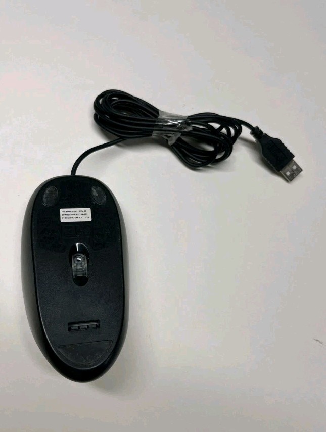 HP USB Wired 2 Button Optical Scroll Mouse Black 590509 002 for