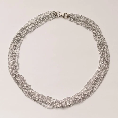 Vintage Signed Multi-Strand Silvertone Sarah Coventry Necklace Costume Jewelry