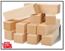12 Pack Unfinished Basswood Carving Blocks Kit, Rectangular Wooden Blocks for DI
