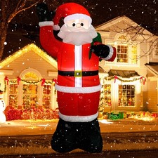 Inflatable Christmas Yard Decorations 8FT Santa Claus with Gift Bag Blow up Outd