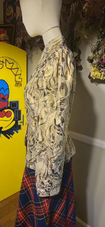 金色 20 世纪 80 年代 Jessica Howard 正式 Vintgae 夹克 Mkd 尺寸 10 — 第 4/4 张图片