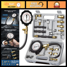 Fuel Pressure Tester Kit 0-140psi With Adapters For Cars Trucks Atvs - Gauge T