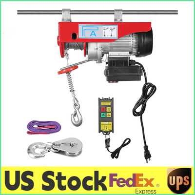 850LB Electric Hoist w/Remote Control & 110v Overhead Crane Winch,Fixing Ring