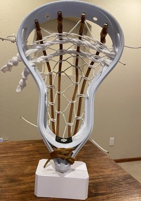 White Mark 2D Strung Lacrosse Head -  Traditional Leather Pocket