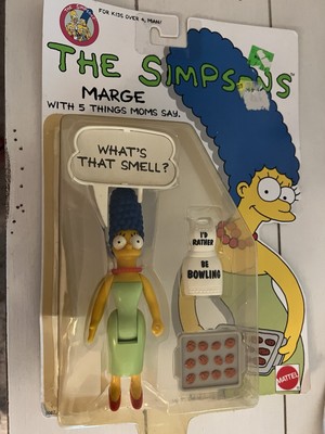 1990 Mattel The Simpsons MARGE WITH 5 THINGS MOMS SAY Poseable Action Figure NEW