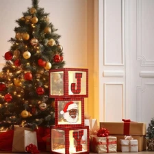 3 Pcs Black Santa African American Christmas Decorations Large Transparent Light