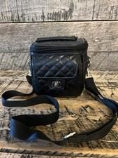 Leather Small Mini Camera Bag Shoulder Strip Black