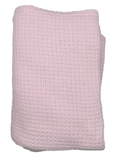 Pottery Barn SET of 2 Twin Light Pink Thermal Woven 100% Cotton Blankets