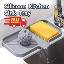 Kitchen Sink Organizer Tray Sponge Holder Countertop Soap Dish Dispenser