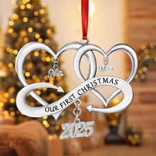 Our First Christmas as Mr & Mrs Ornament 2025 Christmas Decoration, Married 2025