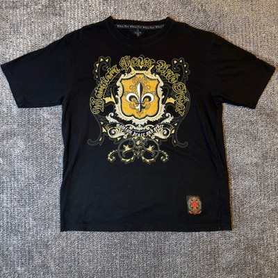 Cross Lord Mens XL T-Shirt Fleur De Lis Maintain Peace & Order Y2K Streetwear